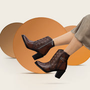 Botín casual en piel genuina para dama Botas y Botines 