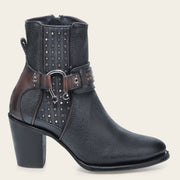 Botín biker en piel genuina para dama Botas y Botines 