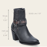 Botín biker en piel genuina para dama Botas y Botines 