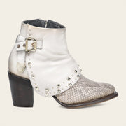 Botín casual en piel genuina de pitón para dama Botas y Botines 