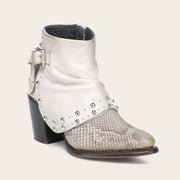 Botín casual en piel genuina de pitón para dama Botas y Botines 