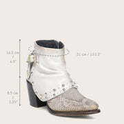 Botín casual en piel genuina de pitón para dama Botas y Botines 