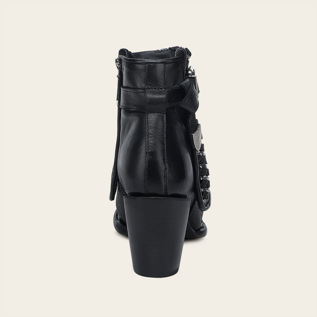 Botín casual en piel genuina de mantarraya para dama Botas y Botines 