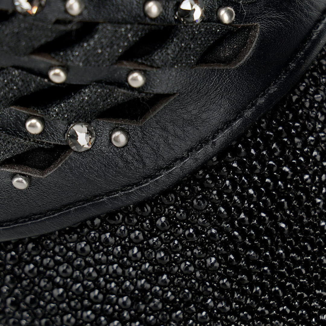 Botín casual en piel genuina de mantarraya para dama Botas y Botines 