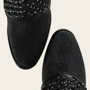 Botín casual en piel genuina de mantarraya para dama Botas y Botines 