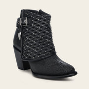 Botín casual en piel genuina de mantarraya para dama Botas y Botines 