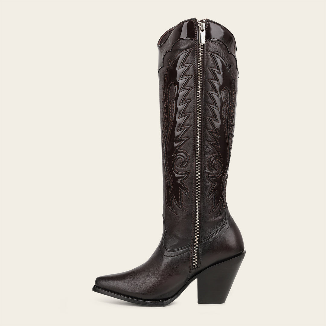Bota vaquera en piel genuina de bovino para dama