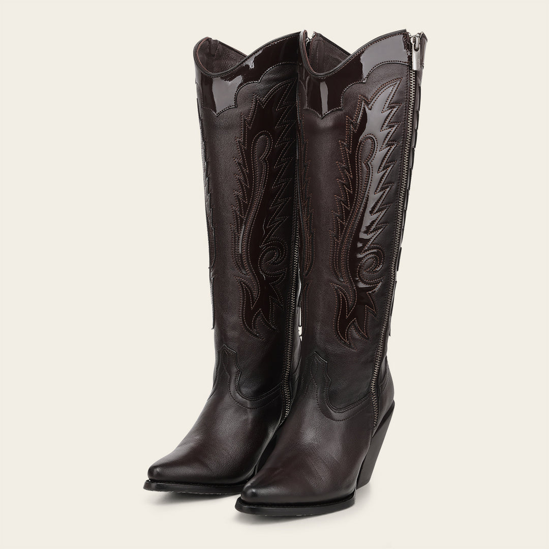 Bota vaquera en piel genuina de bovino para dama