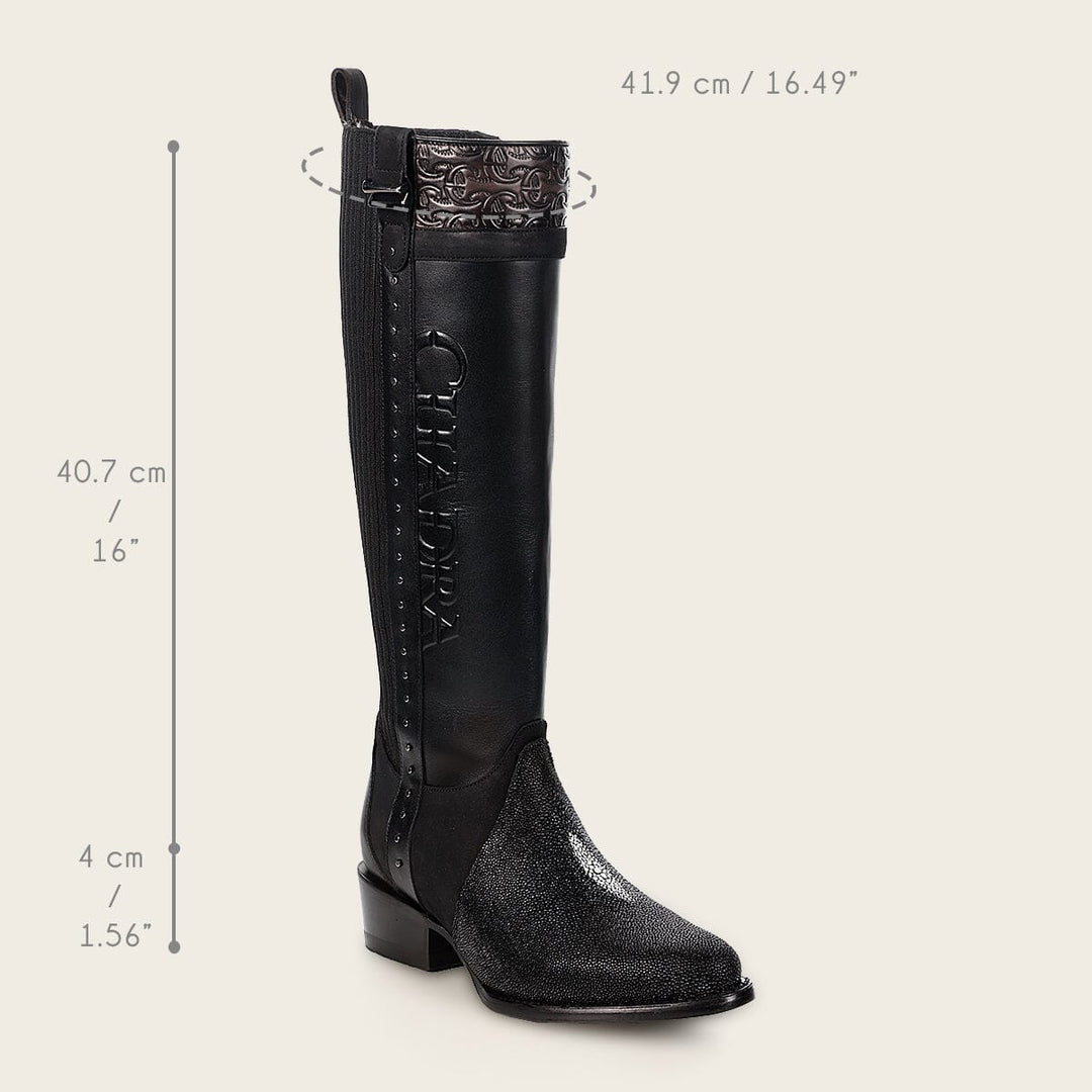Botas Mantarraya Bota casual en piel genuina de mantarraya para dama – Cuadra México