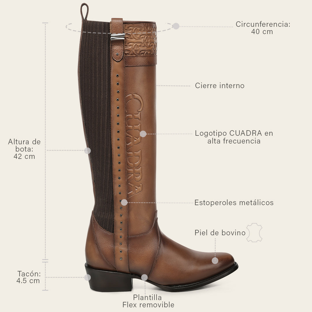 Bota Casual en piel genuina de bovino para dama