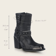 Botín biker en piel genuina para dama Botas y Botines 