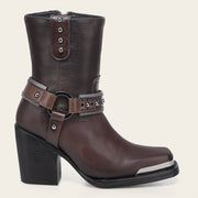 Botín biker en piel genuina para dama Botas y Botines 