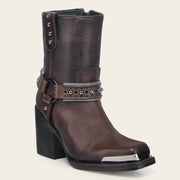 Botín biker en piel genuina para dama Botas y Botines 