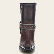 Botín biker en piel genuina para dama Botas y Botines 