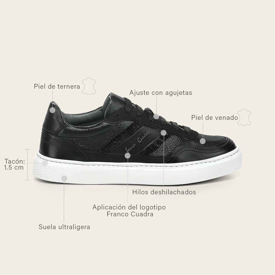 Tenis en piel genuina de venado para dama