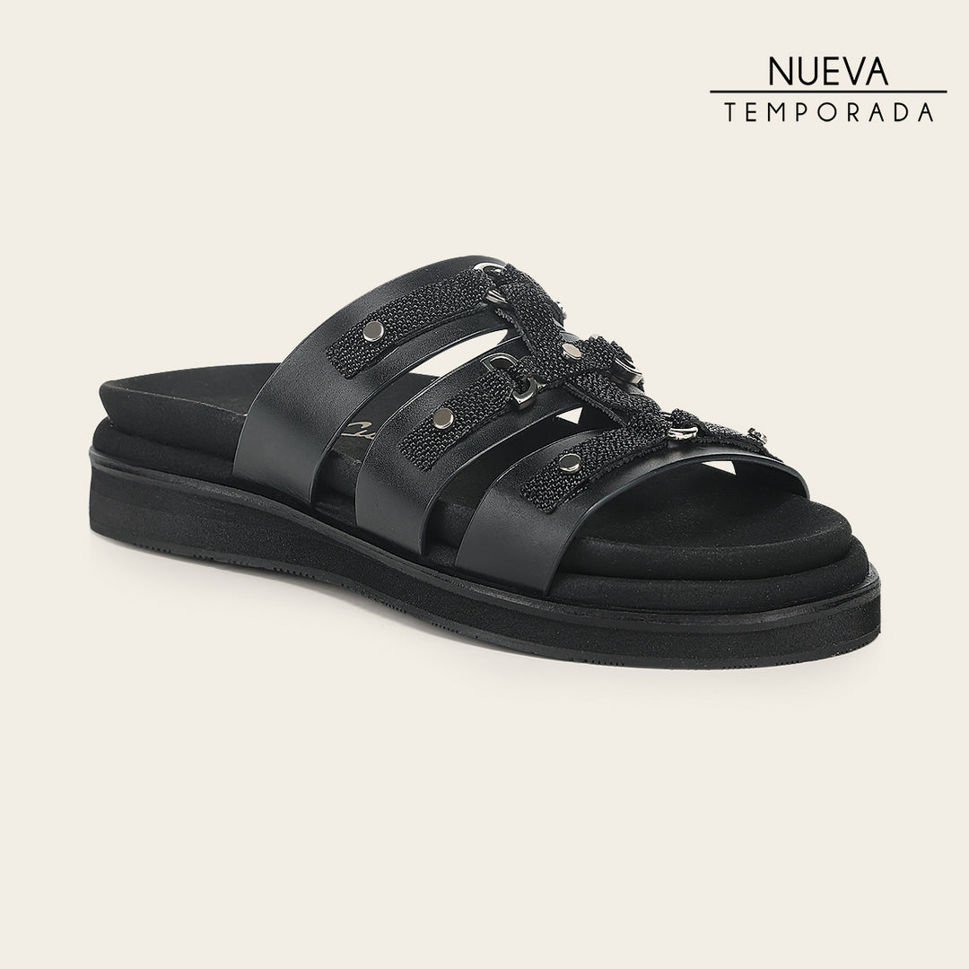 Sandalia en piel genuina de mantarraya para dama