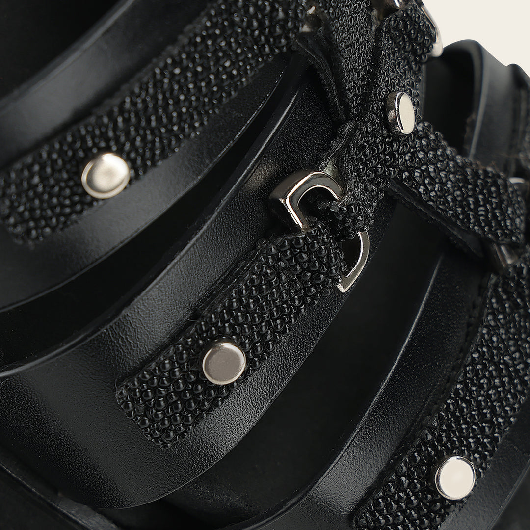 Sandalia en piel genuina de mantarraya para dama