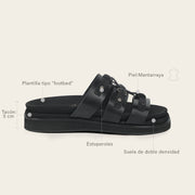 Sandalia en piel genuina de mantarraya para dama