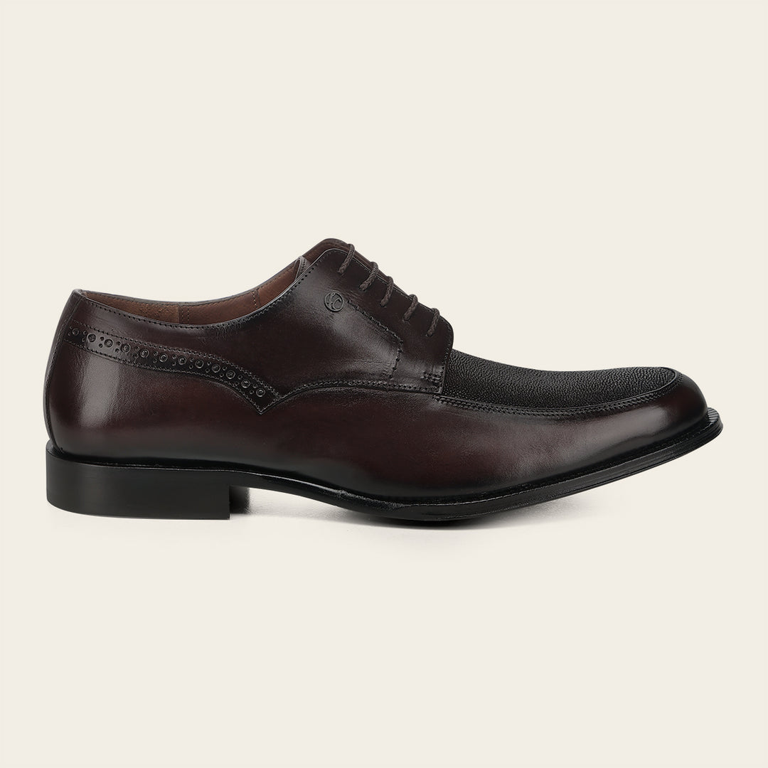 Zapato de vestir tipo Oxford en piel genuina de mantarraya para caballero
