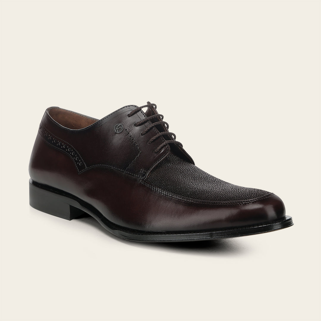 Zapato de vestir tipo Oxford en piel genuina de mantarraya para caballero