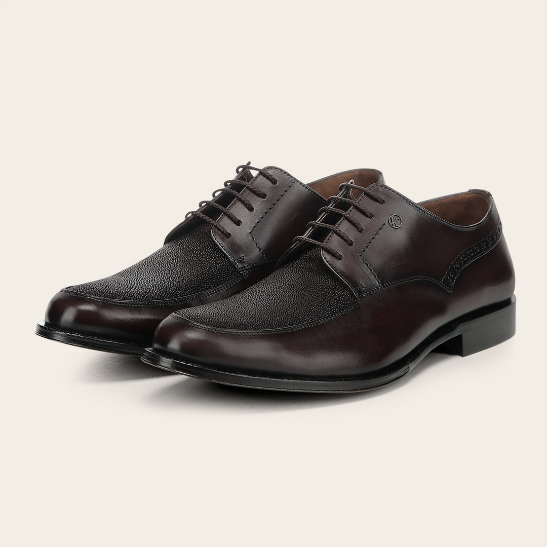 Zapato de vestir tipo Oxford en piel genuina de mantarraya para caballero