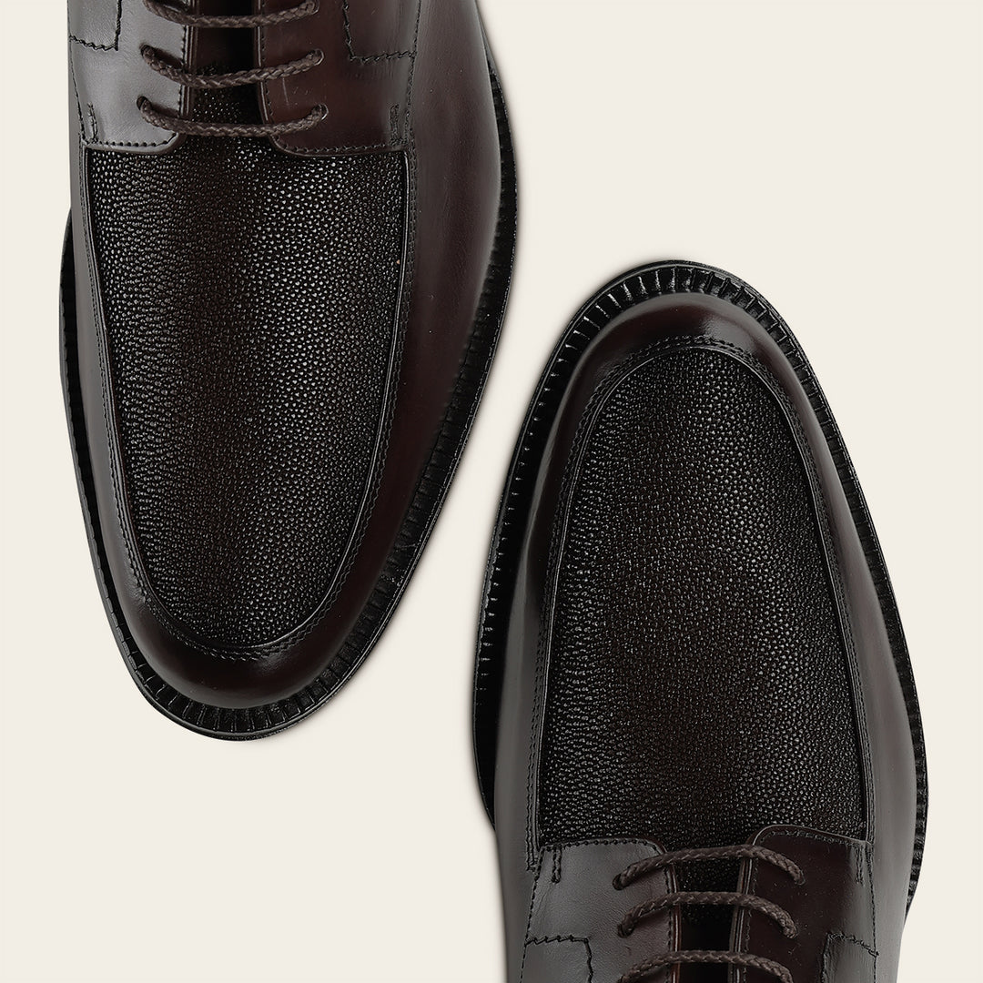 Zapato de vestir tipo Oxford en piel genuina de mantarraya para caballero