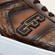 Tenis en piel genuina de cocodrilo para caballero Tenis 