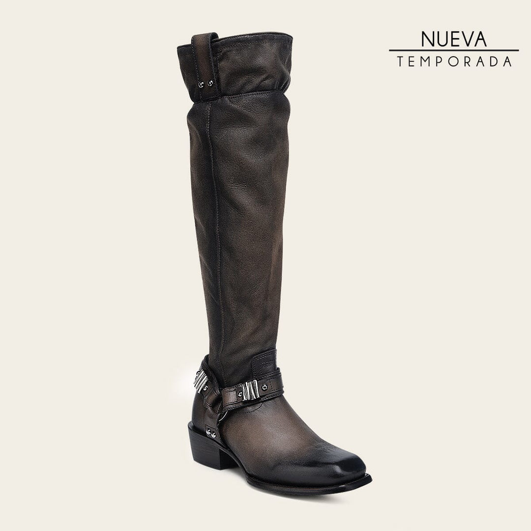 Bota biker en piel genuina para dama Botas y Botines 