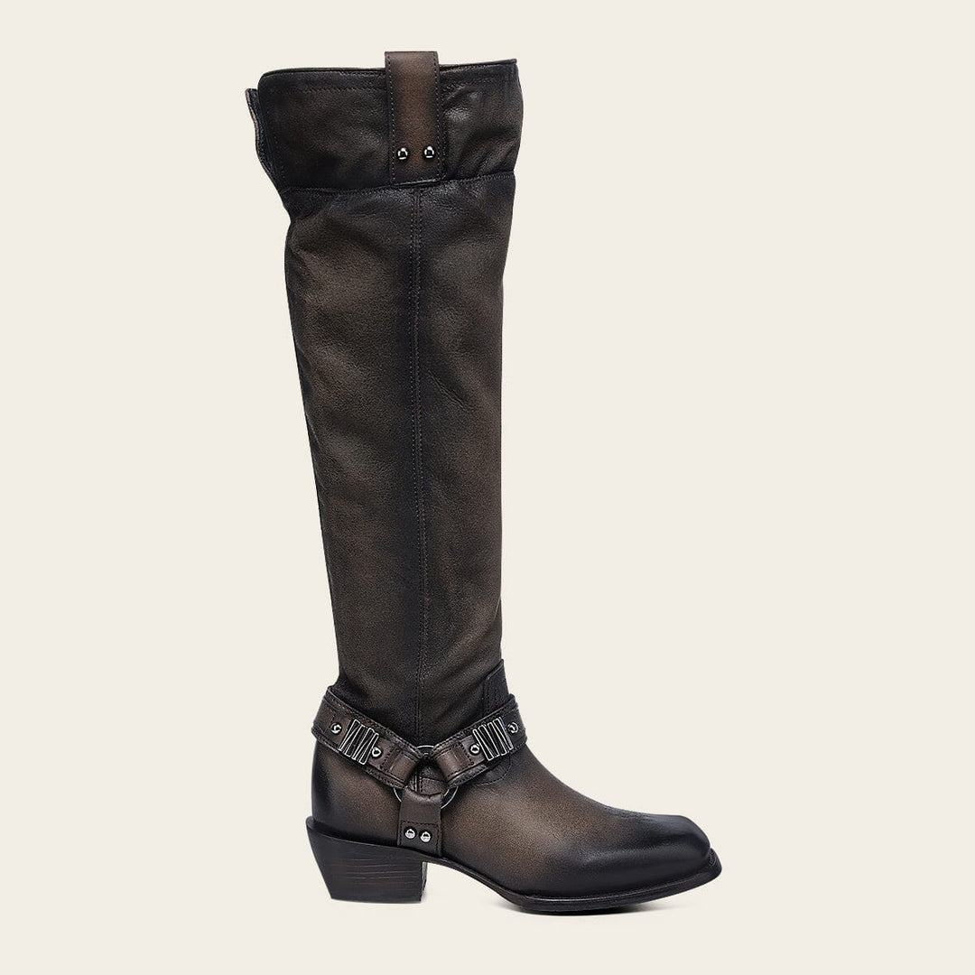Bota biker en piel genuina para dama Botas y Botines 