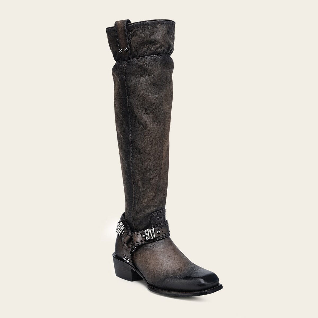 Bota biker en piel genuina para dama Botas y Botines 