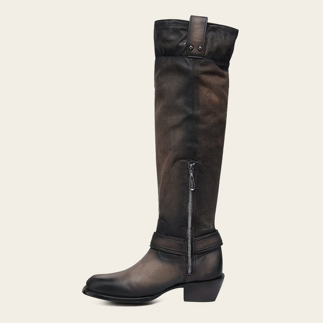 Bota biker en piel genuina para dama Botas y Botines 