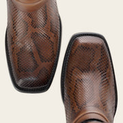 Bota biker en piel genuina de pitón para dama Botas y Botines 