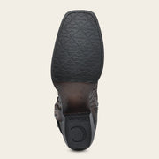 Bota biker en piel genuina de pitón para dama Botas y Botines 