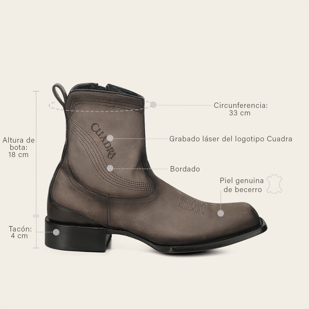 Botín urbano en piel genuina de becerro para caballero