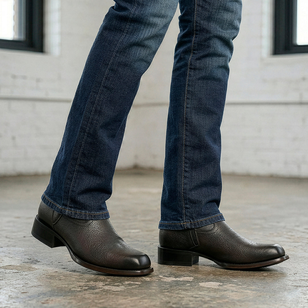 Bota urbana en piel genuina para caballero