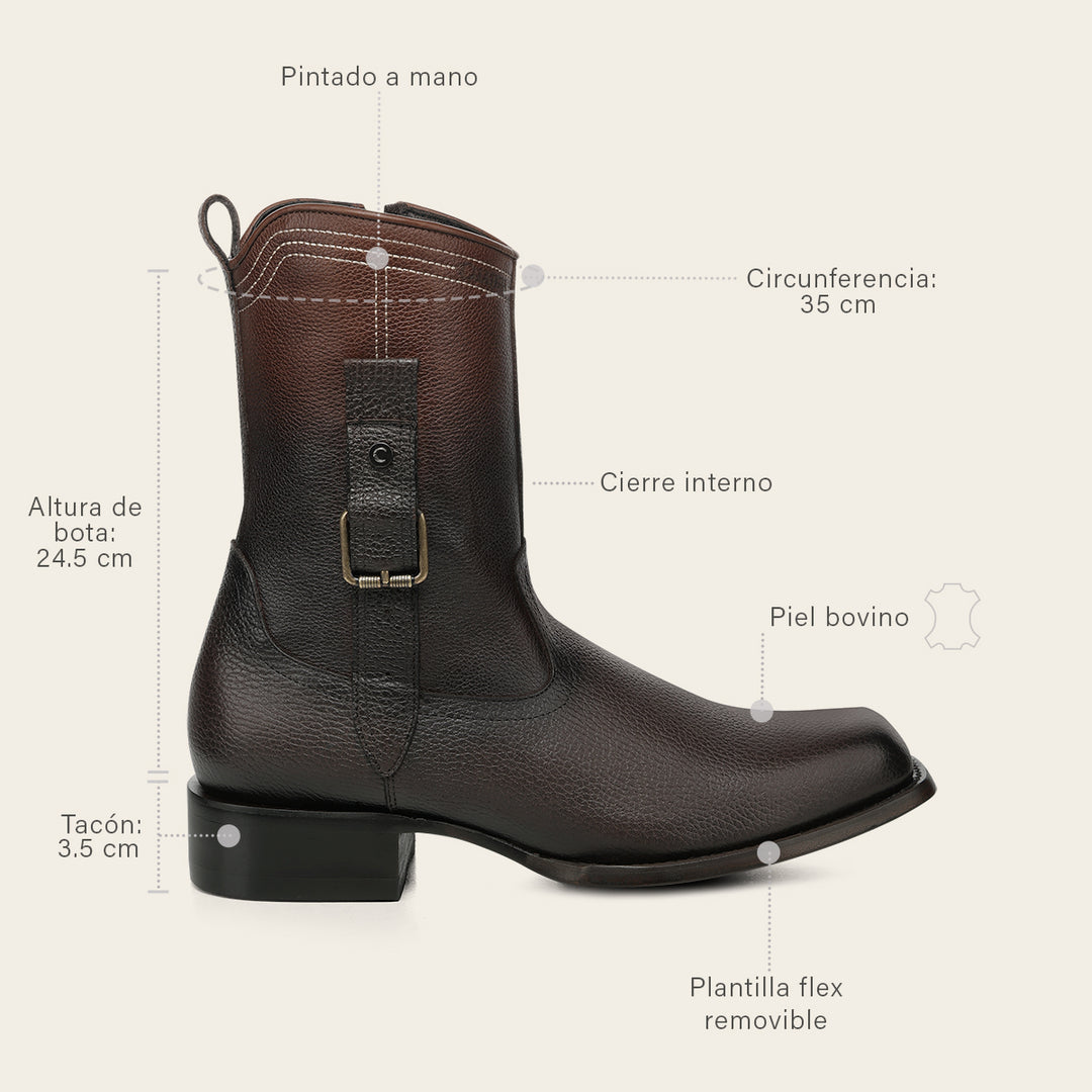 Bota urbana en piel genuina para caballero
