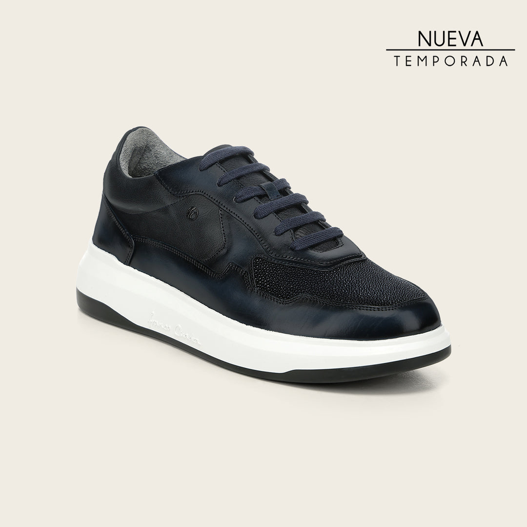 Tenis en piel genuina de mantarraya para caballero