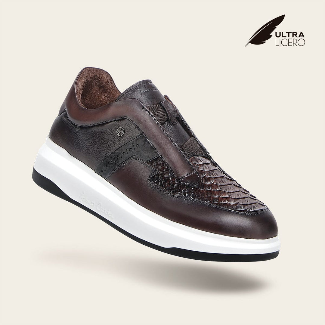 Tenis en piel genuina de pitón para caballero Tenis 