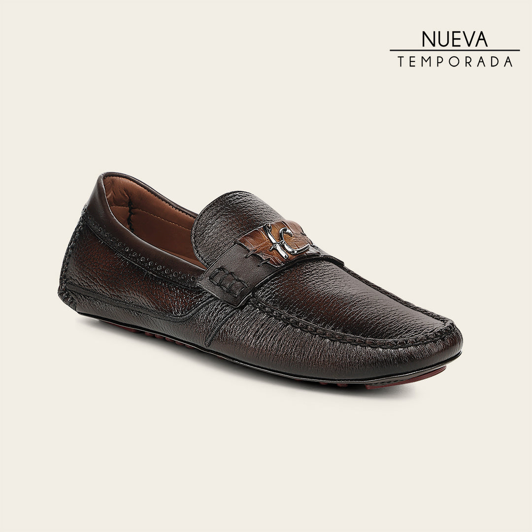 Driver en piel genuina de nilóticus para caballero