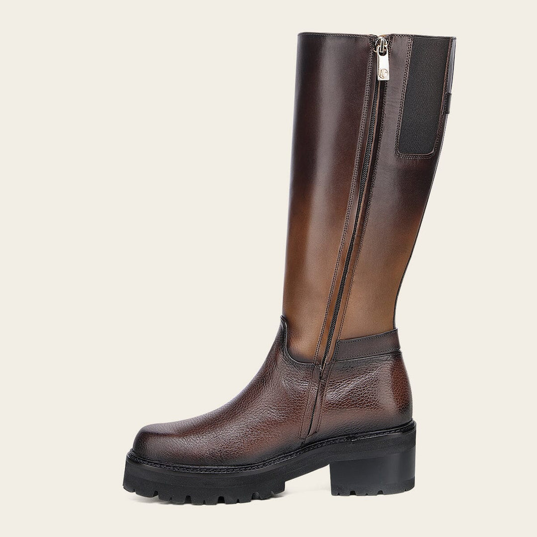 Bota alta en piel genuina de venado para dama Botas y Botines 