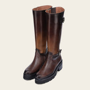 Bota alta en piel genuina de venado para dama Botas y Botines 