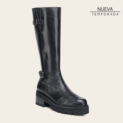 Bota alta en piel genuina de venado para dama Botas y Botines 