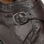 Zapato de vestir monk-strap en piel genuina de venado para caballero