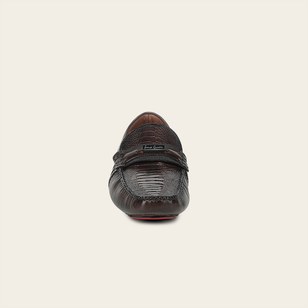 Driver en piel genuina de avestruz para caballero