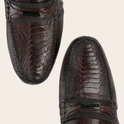 Driver en piel genuina de avestruz para caballero