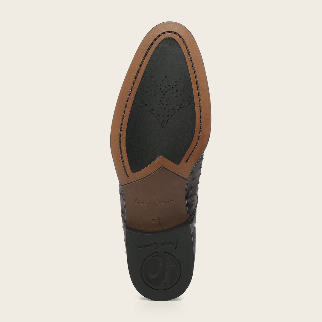 Franco Cuadra Zapato Derby Piel Genuina  Avestruz Caballero