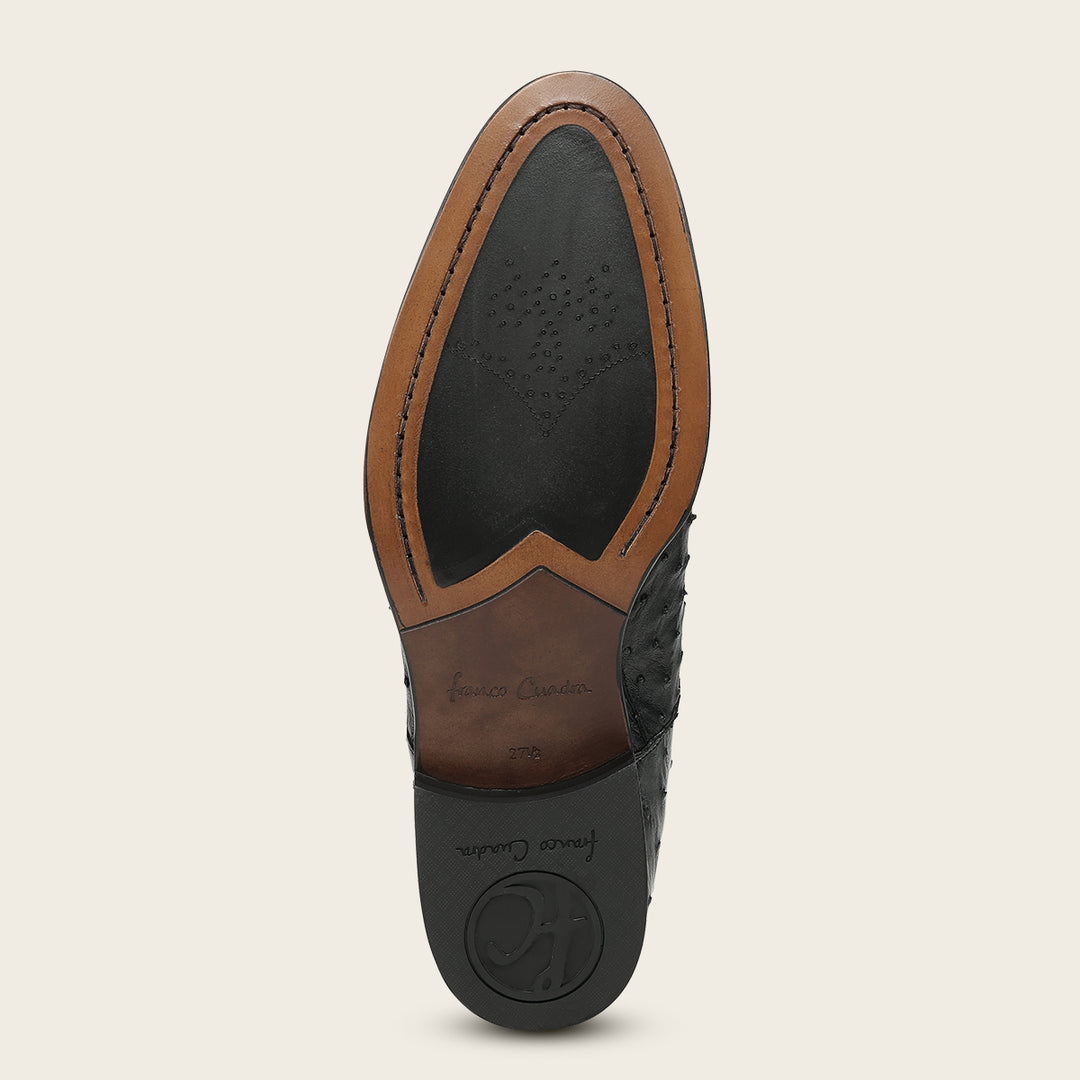 Zapato de vestir tipo Derby "Franco Cuadra Signature" en piel genuina de avestruz para caballero