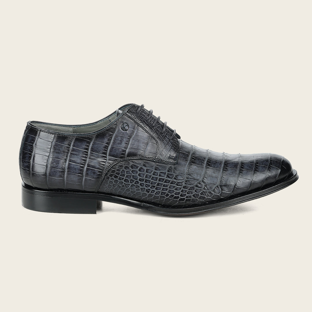 Zapato de vestir tipo Derby "Franco Cuadra Signature" en piel genuina de alligator para caballero