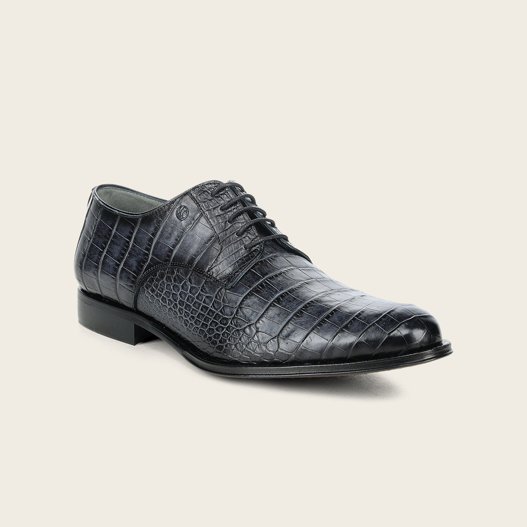Zapato de vestir tipo Derby "Franco Cuadra Signature" en piel genuina de alligator para caballero