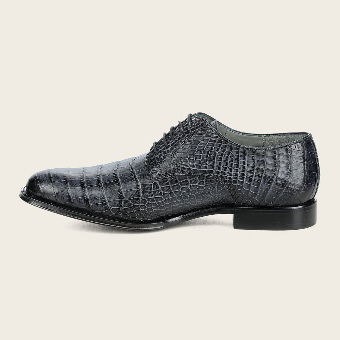 Zapato de vestir tipo Derby "Franco Cuadra Signature" en piel genuina de alligator para caballero
